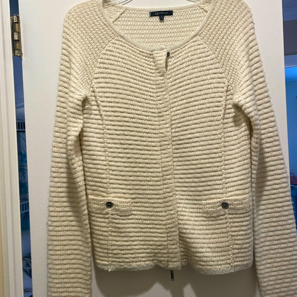 Anne Klein zip up sweater